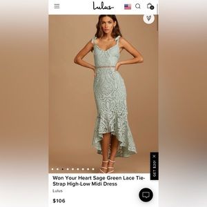 Lulus - Won Your Heart Sage Green Dress Size M.